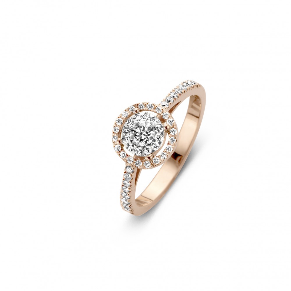 Leugen grens optillen juwelen - Prachtige ring uit de Illusion collectie van het merk Antonellis.  De tijdloze creatie is idelaal om je partner te verassen.Een  illusie-instelling wordt zo genoemd omdat het een diamant groter laat